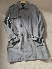 Topman Grey Herringbone Wool