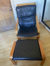 IKEA Poang Black Leather