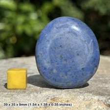 Dumortierite palm worry stone - spiritual healing crystal mineral stone