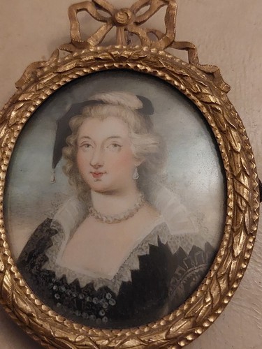 Antique miniature gilt - in,