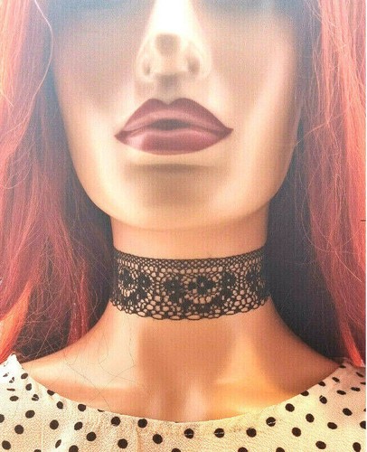 Ladies choker necklace flower - ,
