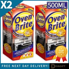 2 x OVEN BRITE CLEANING KIT 500ML OVENS GRILL COOKER DEGREASER CLEANER LIQUID