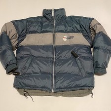 Down Impact Thick Puffer Jacket Mens Small Down Feather Ski Reversable Fleece