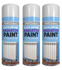 3 x 400ml White Radiator Paint Spray Heat Resistant Enamel Coating Quick Dry