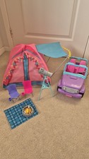 Barbie Off Road Vehicle/car with Barbie  Camping Tent.