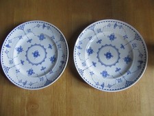 Two FURNIVALS BLUE DENMARK 23CM DINNER PLATES