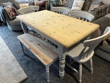 Farmhouse Table 4 Chairs And A Bench