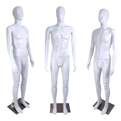 Male mannequin matt white - male,