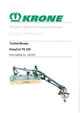 Krone Trailed Mower EasyCut TS 320 Operators Manual TS320