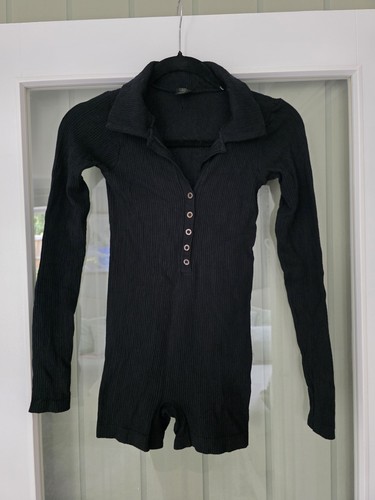 Black ribbed knit long - ribbed, sleeve