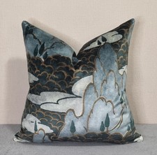 Linwood Wonderland Velvet Close Encounters Grey Skies Cushion Cover 40x40 cm