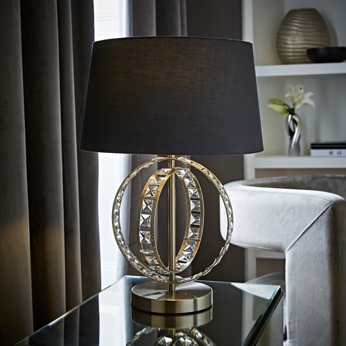 Table lamp chrome hoop base - chrome,