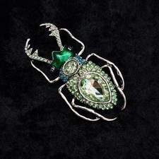 Green Beetle Rhinestone Insect