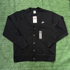 Nike Knit Cardigan Sweater Black Men’s Size Large Button-Up FN3898-010