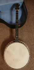 vintage banjo with case