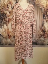 Luella Pink Animal Print Midi Dress Approx Size 16 – Made in Italy, 95% Cotton