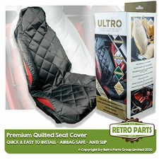 Premium Quality Diamond Quilted Front Seat Cover For Campervan Black Fabric