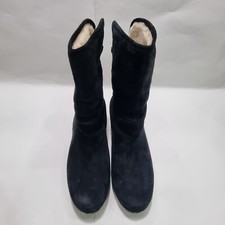 Ugg Lynnea Ankle Clog Boot BLACK Leather/Suede Size 7.5 UK Pre-owned