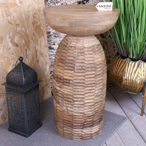 Reiek wooden carved pedestal - reiek,
