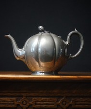 Antique Pewter Pumpkin Teapot
