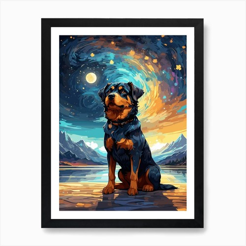 Rottweiler art print - art,