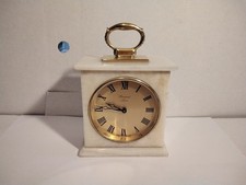 VINTAGE BARONET OF LONDON MARBLE WIND UP CLOCK WORKING
