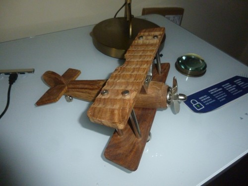 Wooden biplane ornament mango - ornament,