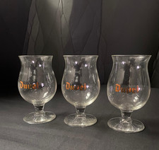 DUVEL, Beer, Belgium, Belgique, 3 x glasses, vintage, gold lettering, rare, bar