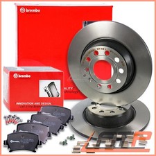 BREMBO COATED BRAKE DISCS Ø282 SOLID + PADS REAR FOR SEAT TOLEDO 06-09 1.4