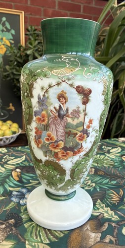 Antique opaque glass - , vase