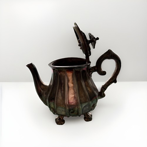 Antique silver plated teapot - antique,