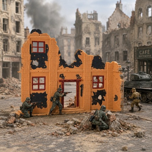Ww2 ruined building wall - 1:72,
