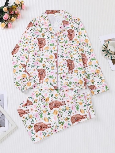 Ladies highland cow pyjamas - pyjamas,