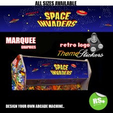Space Invader New graphic Arcade Artwork Marquee Stickers Graphic All Sizes