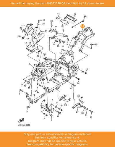 Yamaha rear frame comp - rear,