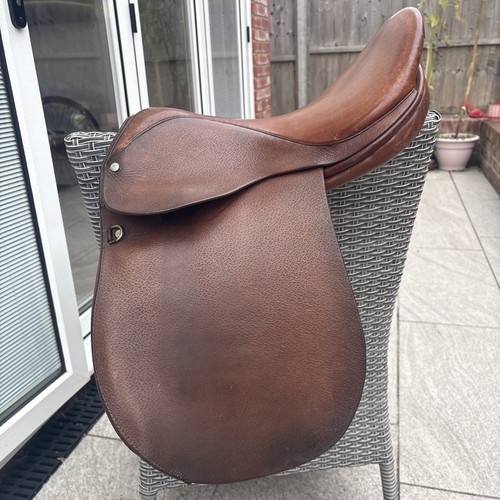 Brown leather pony saddle - brown,