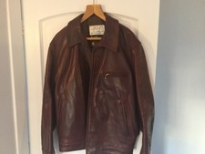 Vintage Aero Leather Highwayman Leather Jacket Mens Size 46 Brown Color