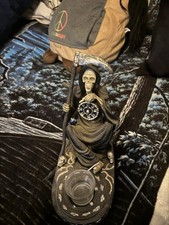 Grim Reaper Shelf Sitting Figurine Gothic Wicca Pagan, 23cm