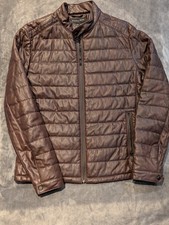 Zara Man Brown Faux Perforated Leather Men's Jacket, Size Large Mens