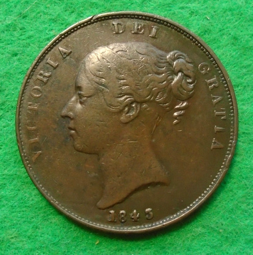 1843 queen victoria penny reg - 1843,