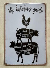 THE BUTCHER'S GUIDE METAL SIGN