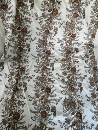 Brown floral roses - floral, curtains