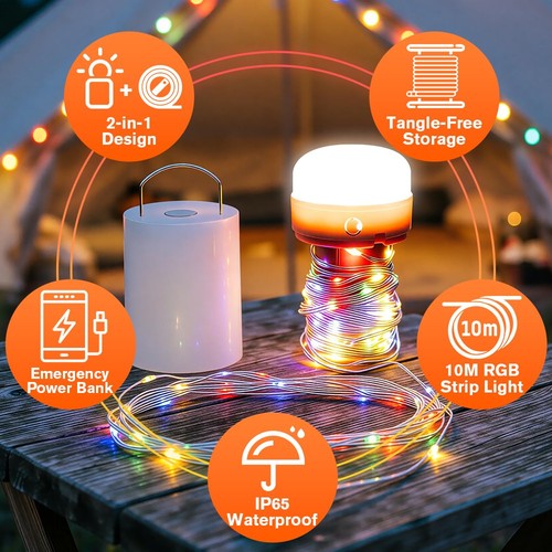 Portable 10m camping string - 10m,