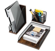 Vintage Wood & Mesh Office