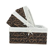 Basket of Rectangular Woven Seagrass Storage Bin with Handle,. (Wood&water hy...