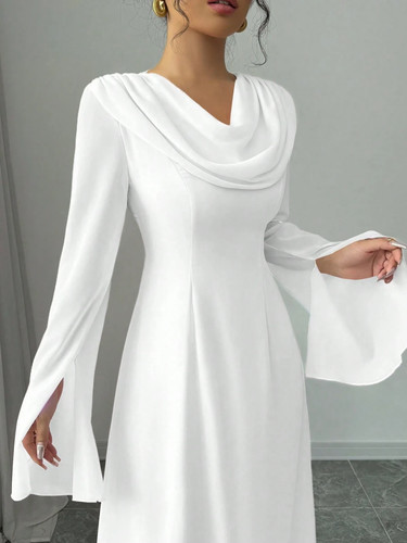 Women white cowl neck line - cowl,