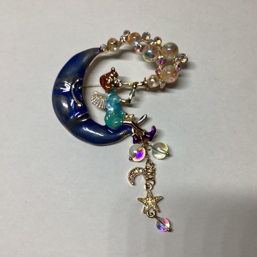 Beautiful blue enamel moon - beautiful, &