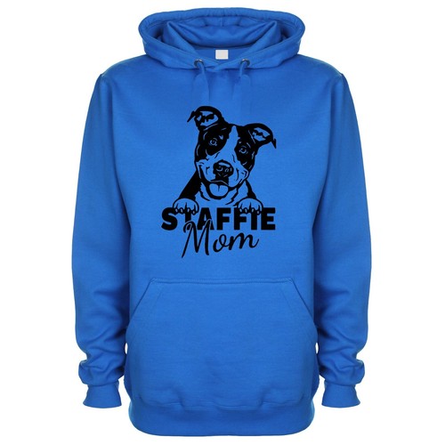 Staffie mom printed hoodie - staffie,