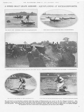 RICKMANSWORTH Herts Outboard Motor Boat Racing - Vintage Print 1929