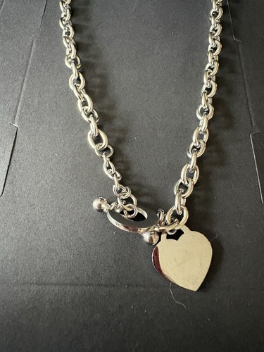 Silver tone chain necklace